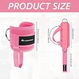 Flintronic 2Pcs Ankle Straps for Cable Machine with D-Rings Pink view 2