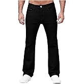 Cambkatl Men's Fashion Flare Streetwear Jeans - Classic Straight Leg Outdoors Casual Denim Pants with Pockets