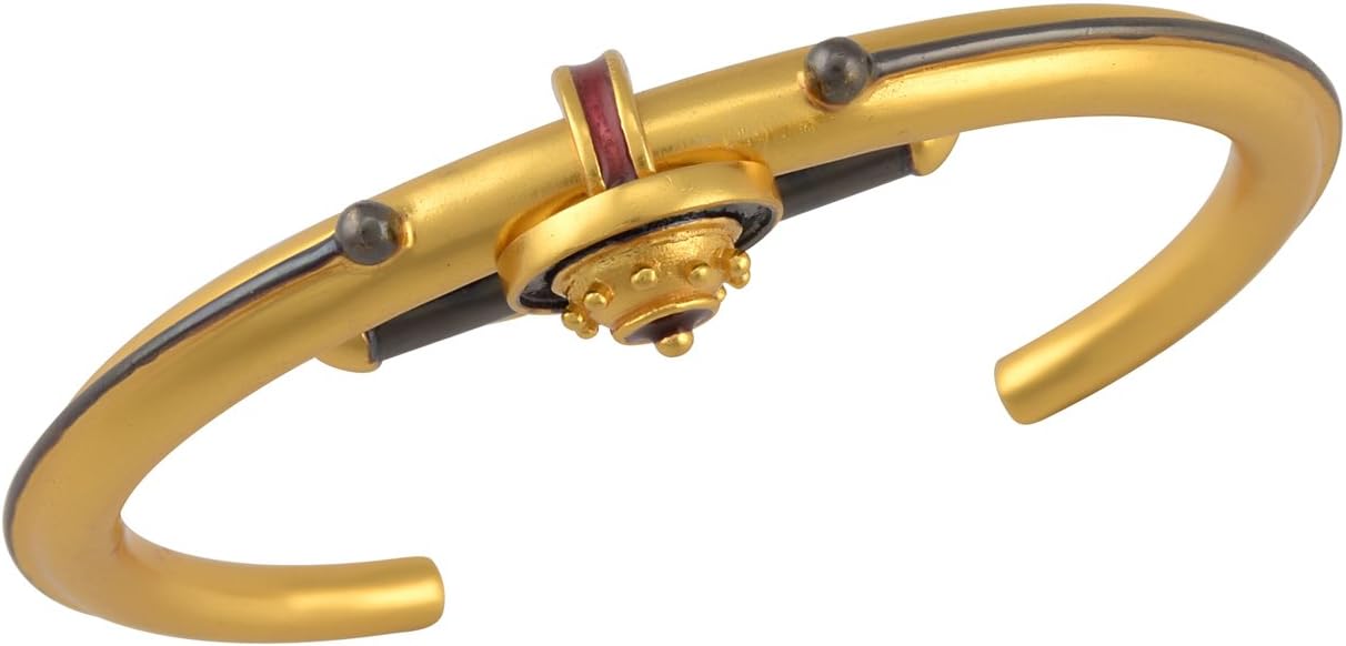 Tribe Amrapali Shiva Collection Gold Plated Cuff for Women (Dual Tone) (SHV-HC-007(L))
