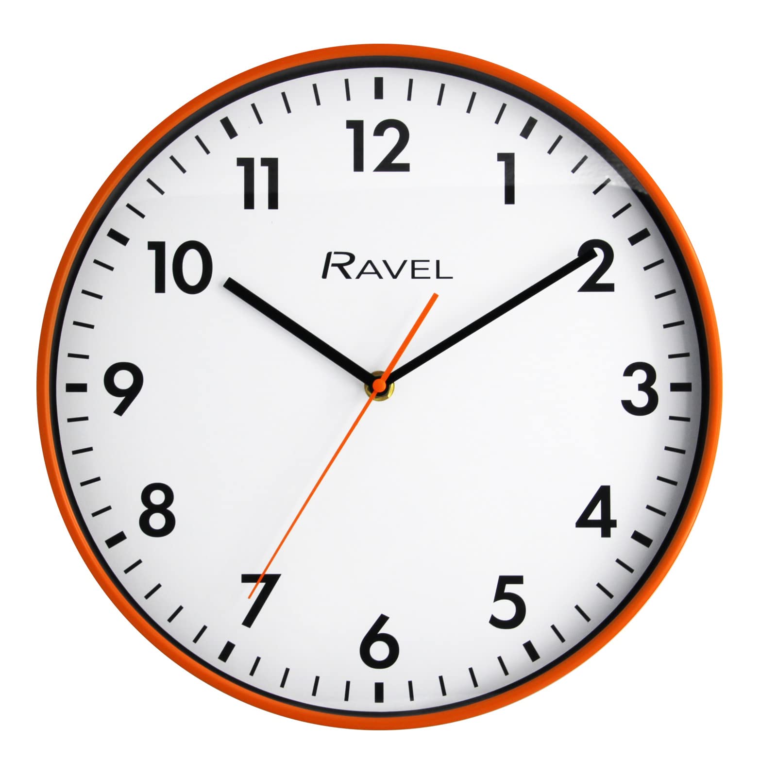 Ravel - Modern 30cm Office and Kitchen Wall Clock - Analogue Quartz - RWC.30.8 - Orange — image 1