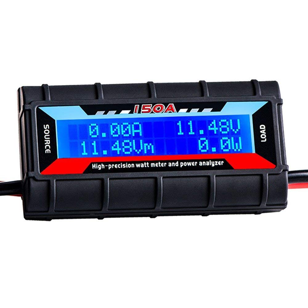DollaTek High Precision Watt Meter 4.8V~60V Voltage 150A Meter Power Performance Monitor with LCD Screen for RC Battery Solar Wind Power