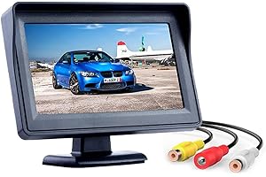 B-Qtech 4.3 inch Color TFT LCD Display Backup Camera Monitor only Rear View Reverse Camera Display for Car SUV Van Truck(Powe