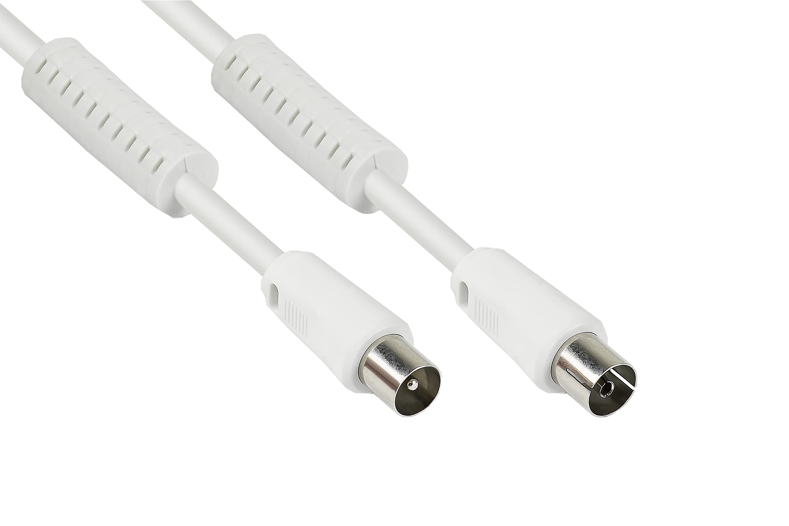 Good Connections Antenna Cable with Sheath Current Filter Double-Shielded white 15 m