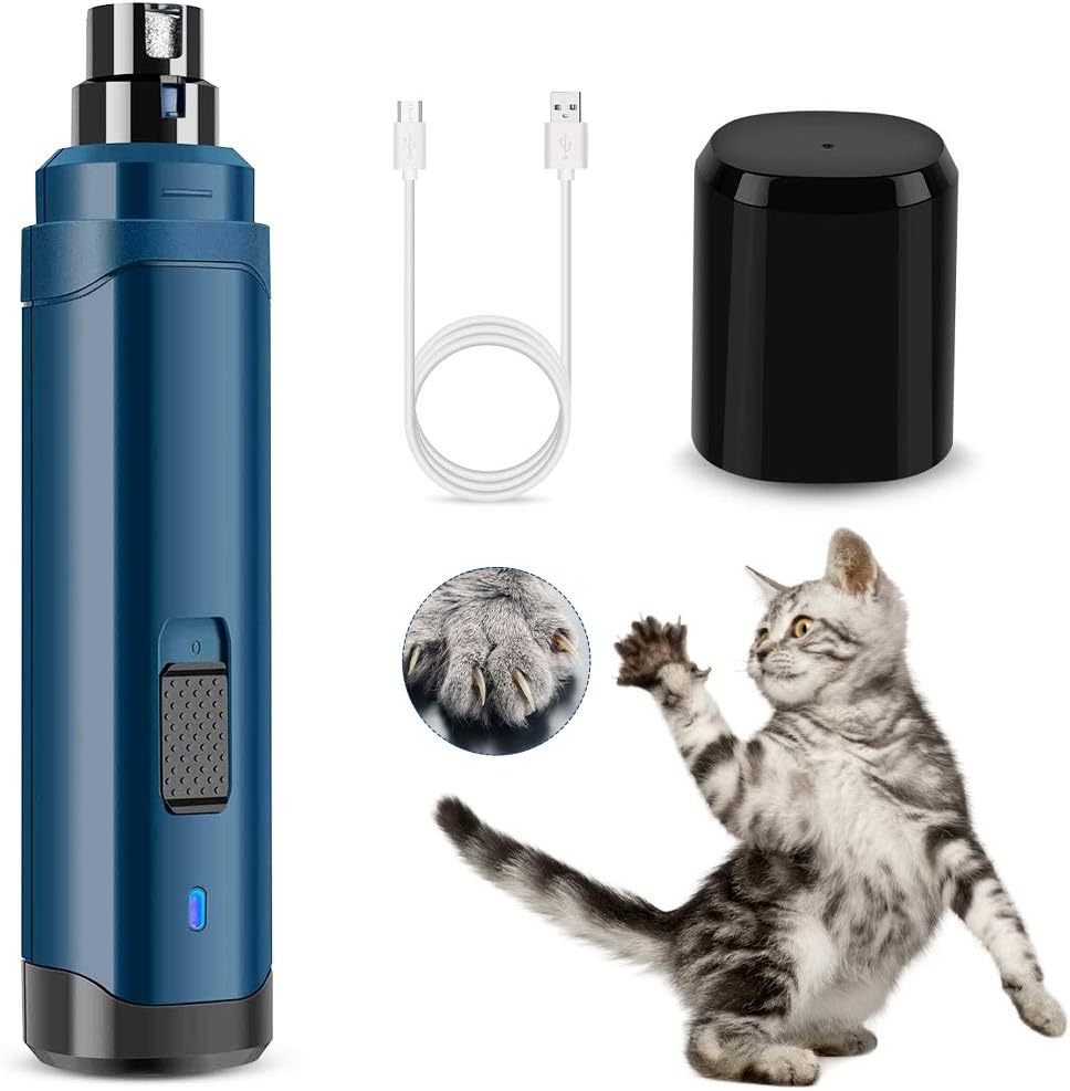 Dog Nail Grinder, Pet Nail Clippers Upgraded 2 Speeds USB Rechargeable Professional Pet Nail Trimmer with Low Noise Nail Clippers Tool Grooming & Smoothing Claw Care for Small Medium Large Dogs & Cats