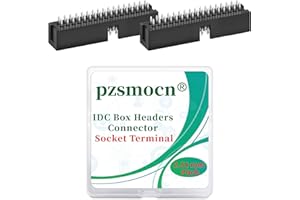Pzsmocn 20 Pieces IDC 2 * 17 Double Row 2.54 mm Pitch JTAG ISP 34-Pin Straight Pin in-line Box Header Connector Adapter Cable Male Socket Terminal for PCB Electronic Equipment Projects.