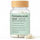 Pentadecanoic Acid Capsules, C15:0 Fatty Acid Supplement &ndash; Pure Plant-Based Essential Fatty Acid - 90 Vegan Capsules (1)