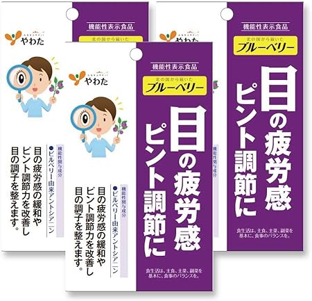 Amazon 送料無料 定形外郵便 やわた 北の国から届いたブルーベリー 30粒 3袋 機能性表示食品 ノーブランド品 ブルーベリー ビルベリー