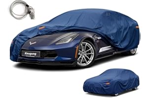 Kaugung Heavy Duty Car Cover Custom Fit Chevy Chevrolet Corvette C2 C3 C4 C5 C6 C7 C8 (1984-2025), Waterproof All Weather Resistant Outdoor Sun Dust Snow Protection with Anti-Theft Lock.