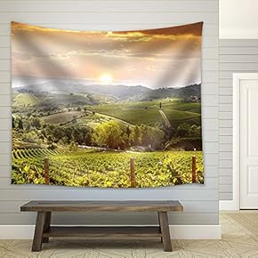 Beautiful Fields on Mountain Top - Fabric Tapestry, Home Decor - 51x60 inches