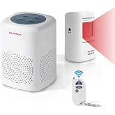 S SELDORAUK Motion Sensor Door Chime, Dog Barking Alarm Doorbell Guard Wireless Infrared Detect Alert for Home Security Reminder Entry Rang 1000ft 110dB 4 Volume Level (1Receiver+1Detector+1Remote)