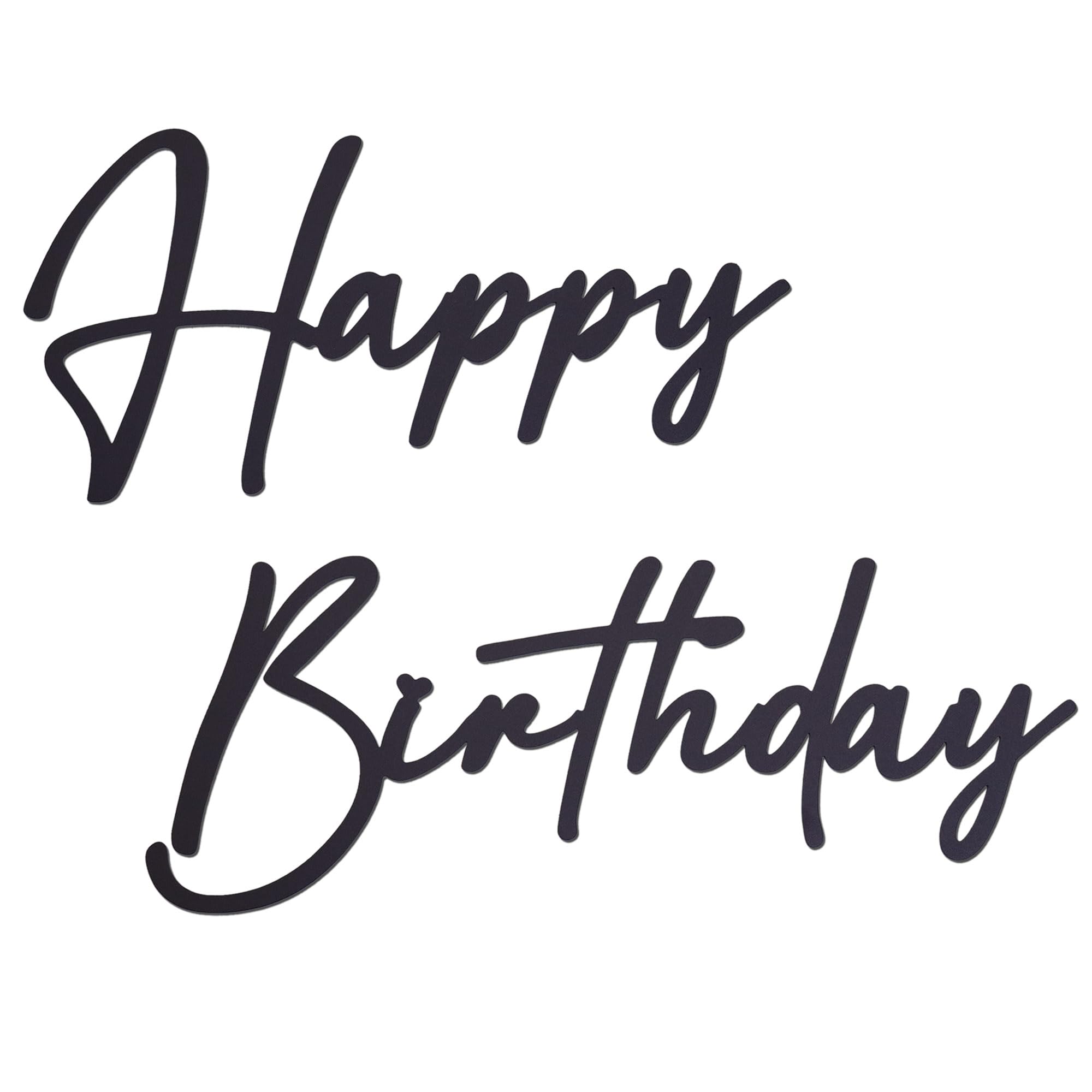 Photo 1 of Black Happy Birthday Sign Reusable Metal Sign for Birthday Party Backdrop Decorations