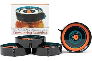 NOURISHED ESSENTIALS Easy Fermenter Wide Mouth Lid Kit: 4 Lids Refill Pack (Pump Not Included)