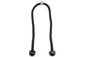 GymPin Double Length Tricep Pull Down Rope - 55 Inches Attachment for Cable Machine - Heavy Duty Long Tricep Pull Down Rope -