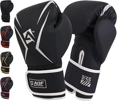 AQF Boxing Gloves Kids Adults 8oz Silver Training Muay Thai Pads EVA
