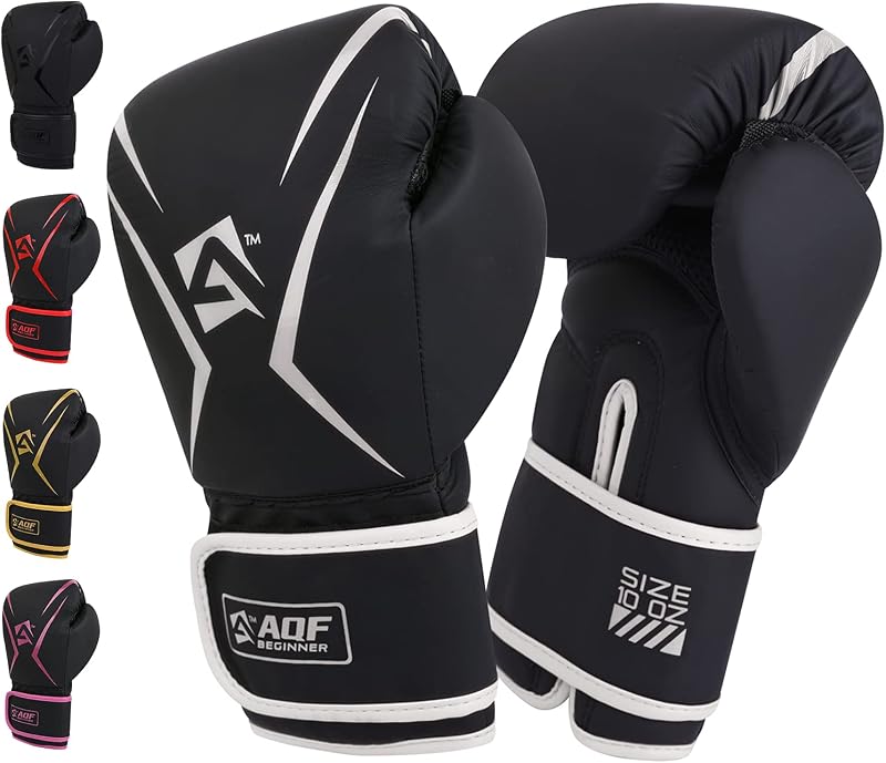 AQF Boxing Gloves Kids Adults 16oz Silver Training Muay Thai Sparring