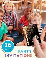 Yiran 16x Black Gold Birthday Party Invitations - Eco-Friendly Design view 6