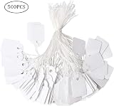 pengxiaomei 500pc White Paper Jewelry Price Tags with String Labels 23x14mm view 1