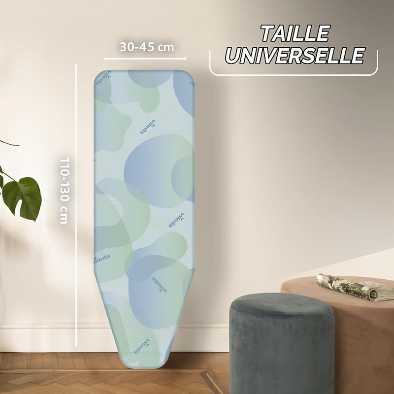 172217 Housse de planche à repasser 2 en 1 de qualité supérieure, adaptée aux planches de 110 à 130 x 30 à 45 cm, ‎bleu / vert