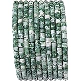BEADIA Natural African Jade Short Cylinder Beads 2x3mm 155pcs Tube Loose Semi Gemstone Beads for Jewelry Making Design