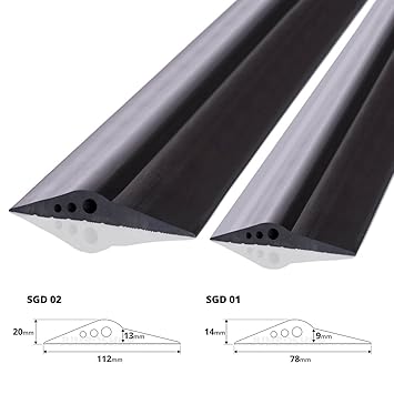 STEIGNER Garagentor Dichtung Bodenabdichtung aus EPDM, 2,5m, 20mm x 112mm, SGD02