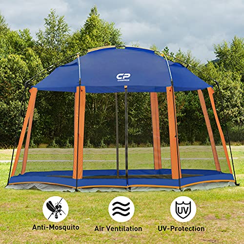 CAMPROS CP Screen House 13 x 13 Ft Screened Mesh Net Wall Canopy Tent Screen Shelter Gazebos for