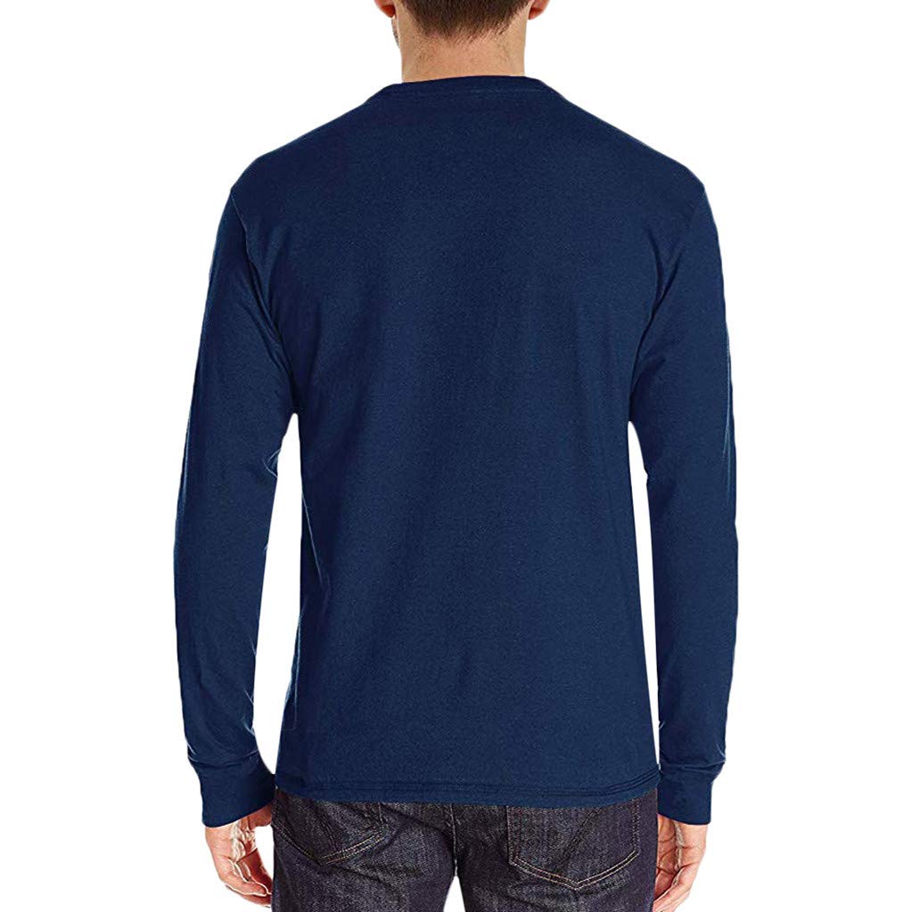 Mens Casual Slim Fit Long Sleeve Henley TShirts Cotton Shirts Light