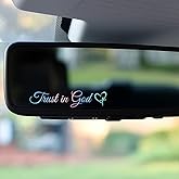 Premium 5PCS Trust in God Christian Rearview Mirror Sticker, Jesus Vinyl Faith Stickers for Car Windows, Trucks, Laptops – Durable Religious Decals, Inspirational Christian Gift for Men & Women