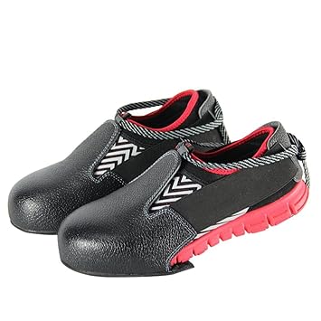 Gugutogo Sicherheits-Überschuhe für Schuhe, Rutschfest, Unisex, leicht, Stahl-Zehenschutz, Schwarz, Größe 35 bis 47