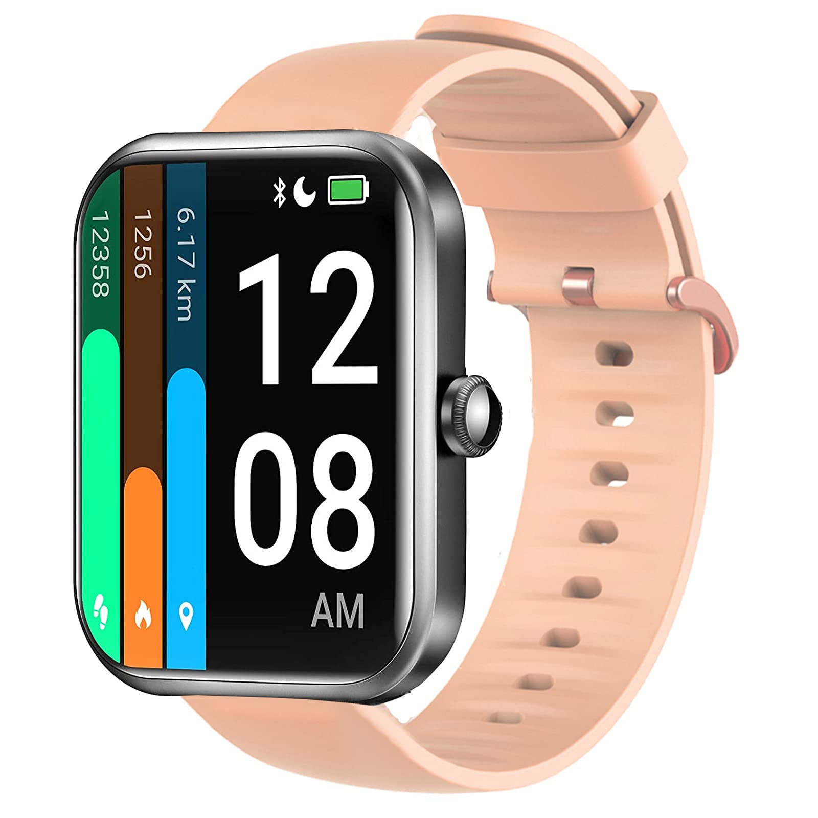 Giaogor ID206 Band, Silicone Replacement Soft Band Wristbands Straps with Stainless Steel Buckle for Compatible for LIFEBEE ID206 / YONMIG ID206 Smartwatch (Pink)