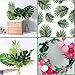 Giftown 24 Pcs 2 Kinds Artificial Palm Leaves with Stems Tropical Faux Leaves Safari Leaves Hawaiian Luau Party Suppliers Decorations Tiki,Aloha Jungle Beach Birthday Leave Table Decorations