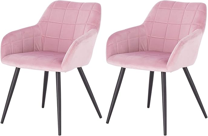 Esituro 2x Sedie Da Pranzo Con Braccioli Moderne Poltrone Per Camera Da Letto In Velluto Rosa Sdc0095 2 Amazon It Casa E Cucina
