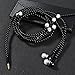 Fashionable Jewelry Pearl Necklace Earphones with Mic Beads 3.5mm in-Ear Wired Headphone Headphone Connect to iPod, iPhone, Droid, BlackBerry, Mp3 Player and All 3.5mm Audio Devices (Black)