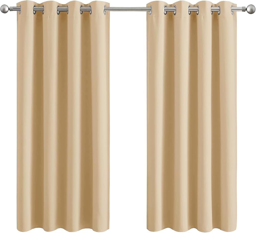 Aspire Homeware Blackout Curtains Cream 66x54 Inch Thermal Insulated Pair