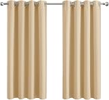 Aspire Homeware Blackout Curtains Cream 66x54 Inch Thermal Insulated Pair