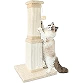 AGYM Cat Scratching Post for Indoor Cats, 32Inch Sisal Cat Scratcher, Beige | Wide Stable Base, Full-Body Stretching Cat Scratch Post, Heavy Duty Post for Cat Adults to Protect Furniture, Easy Assembly