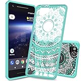 Pixel 2 Case,Google Pixel 2 Case,AnoKe New Mandala Cute Ultra Thin Slim Fit TPU Bumper Hard Back Clear Protective Cell Phone Cases Cover with Screen Protector for Women Girls Kids Pixel 2 TM CH Mint