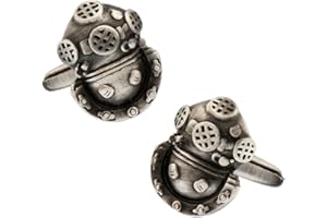 MRCUFF Diver Diving Scuba Helmet Sponge Tarpon Springs Florida Pair Cufflinks in a Presentation Gift Box & Polishing Cloth