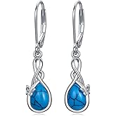 Infinity Butterfly Leverback Earrings 925 Sterling Silver Infinity Teardrop Dangle Earrings Butterfly Jewelry Gifts for Mother Women Wife Her