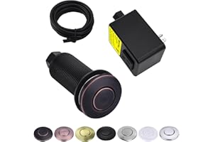 BESTILL Garbage Disposal Air Switch Kit-UL Listed, Cordless Sink Top Switch Button for Waste Disposer, 3.6" Long Push Button with Brass Cover, Oil Rubbed Bronze, Compatible with all Garbage Disposals