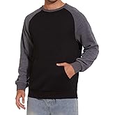 Pdbokew Men's Lightweight Sweatshirts with Kangaroo Pocket Relaxed Fit Crew Neck Pullover Shirt
