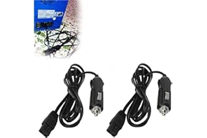 iayokocc 2pcs 12V 2M Extension Cord Car Cooler Cool Box Fridge DC Cable Power Adapter, 12V Extension Cord Mini Refrigerator 2 Pin Lead Cable Plug Wire(Black)