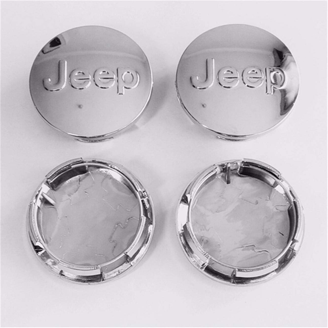 chuchu88 Set of 4 63MM Wheels Center Hub Cap Smooth Chrome Fit Jeep 2007-2015 1LB77SZ0AB