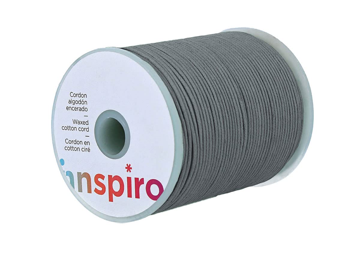 Cotton cord Waxed Fine Green Grey 1.5 mm. 100 m.