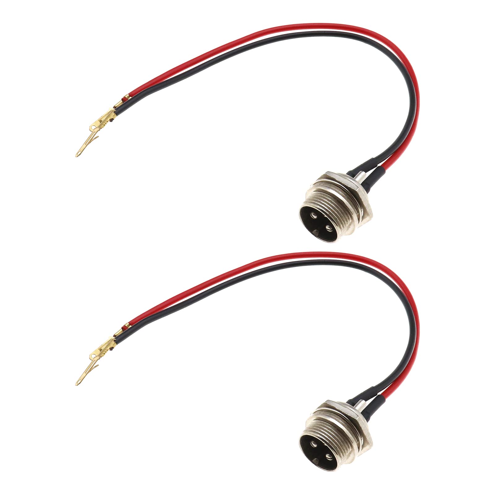 YINETTECH 2pcs Electric Scooter Charging Port Connector 3-Pin 2 Wire Inline Charger Connector Round Charging Port Replacement (3 Prong) Smart Charging Port