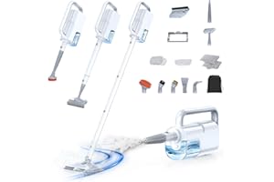 LABIGO 10-in-1 Steam Mop with Detachable Handheld Steamer, 350ml Tank, 10s Heat-Up, 248°F Steam Cleaner, 3-Level Control and Swivel Head for Floors, Carpets, Tiles, BBQ grill and Multi-Surface