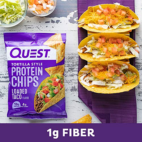 Quest Nutrition Tortilla Style Protein Chips, Loaded Taco, Low Carb, Gluten Free, Baked, 1.1