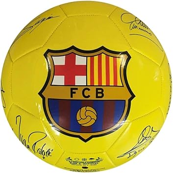 Amazon Icon Sports Fc バルセロナ シグネチャーサッカーボール ブライトイエロー サイズ5 Icon Sports サッカー