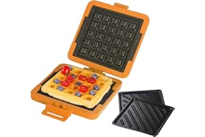 MKYSAIL Microwave Sandwich Maker & Waffle Maker 2-in-1 Set - Full Wrap detachable Silicone waffle sandwich maker for Breakfas