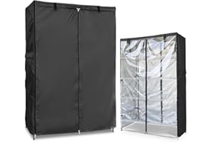 Dalema Waterproof Shelf Cover,Outdoor 600D Heavy Duty Dustproof Storage Shelves Cover,48''x18''x72'' Shelf Covers for Wire Shelving with Zippers,Storage Rack Covers with Clear Front