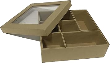 Caja de cartón con compartimentos interiores FSC 16,5 x 16,5 x 5 cm